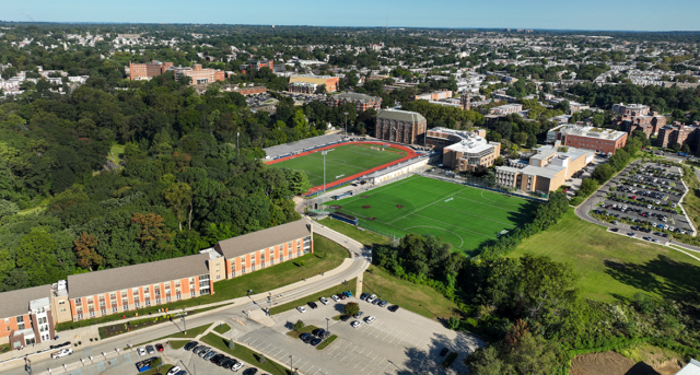 Aerial view of La Salle's sports fields.