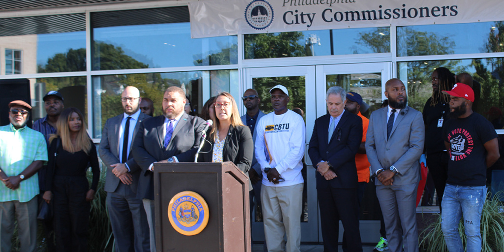 La Salle University was proud to support The Office of Chairman City Commissioner Omar Sabir and the opening of a brand-new satellite election office on Chew Ave. Vice President for Mission, Diversity, and Inclusion Alisa Macksey, spoke at the press conference on Sept. 10 highlighting the University’s voter activities, an initiative known as #LaSalleVotes.