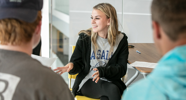 Image of a student in a class.