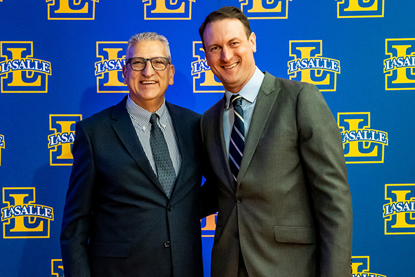 Left to right: Yusef J. “Joe” Ugras, Ph.D., and Stash Graham, '05, MBA '07.