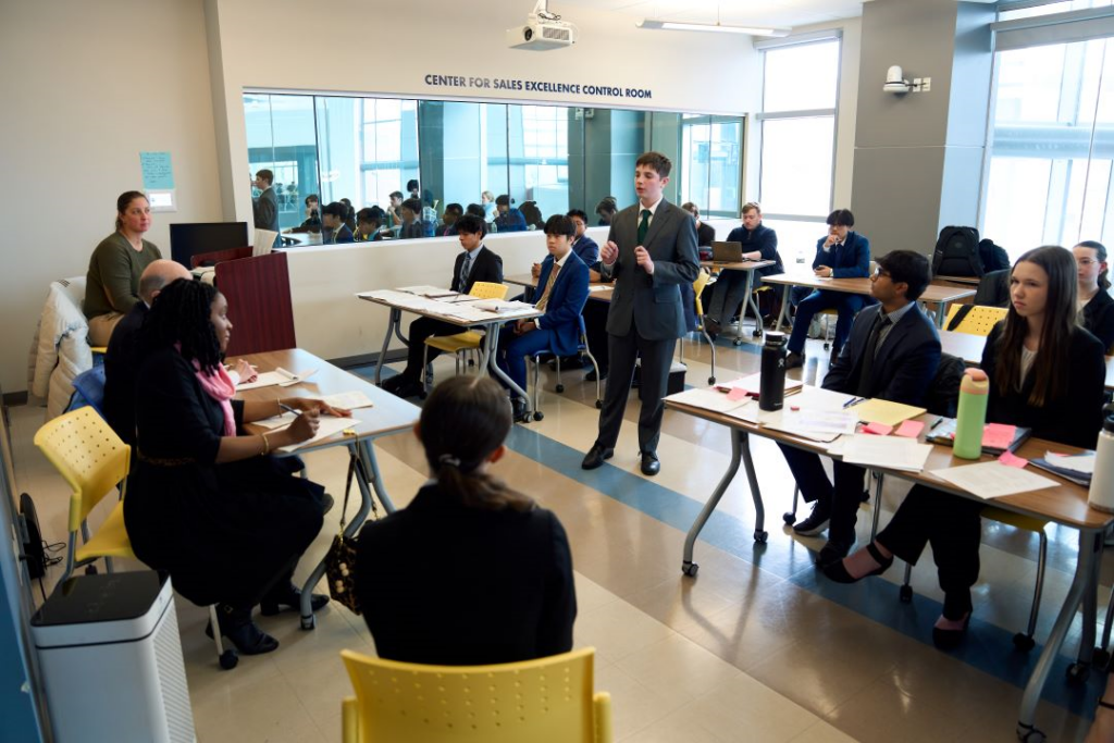 High school students at La Salle University's 2025 mock trial tournament.