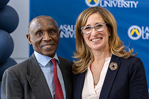 2025 La Salle Women in Leadership award luncheon: Mentor and friend Professor Emeritus of Economics Richard Mshomba, Ph.D. knew from her time as a student that Tina Wahl, '97, was destined to make an impact.