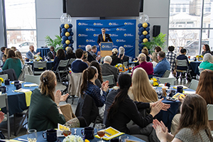 2025 La Salle Women in Leadership award luncheon: “Tina (Whal,'97) is known for being a community-oriented leader. She was known for that when she was a student here at La Salle,” President Daniel J. Allen, Ph.D. remarked. “She has set a shining example for each and every one of our students, women and men alike, to follow.”