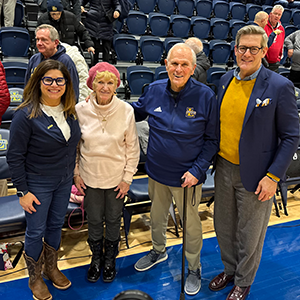 From left to right: Theresa Allen, Trudi Kennedy, Thomas J. Kennedy, Sr.,’55, and Daniel J. Allen, Ph.D., president of La Salle University.