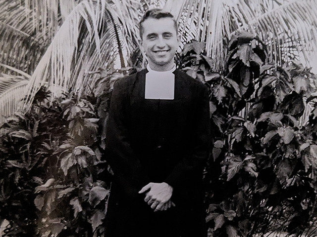 Brother Miguel Campos, F.S.C., on the day he first took the habit in Cuba in 1959.